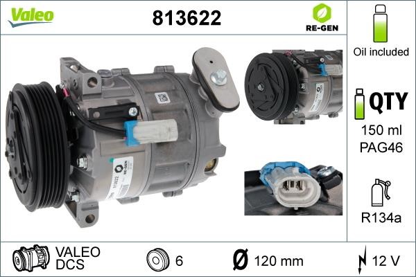 Valeo 813622 Compressor, air conditioning 813622: Buy near me in Poland at 2407.PL - Good price!