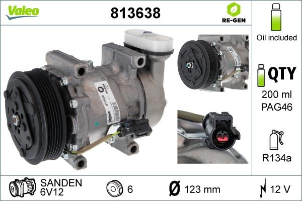 Valeo 813638 Compressor, air conditioning 813638: Buy near me in Poland at 2407.PL - Good price!