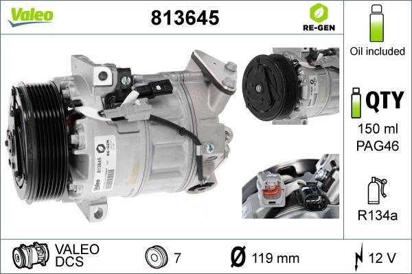 Valeo 813645 Compressor, air conditioning 813645: Buy near me in Poland at 2407.PL - Good price!