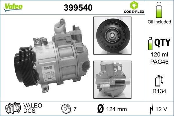 Valeo 399540 Compressor, air conditioning 399540: Buy near me in Poland at 2407.PL - Good price!