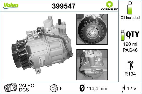 Valeo 399547 Compressor, air conditioning 399547: Buy near me in Poland at 2407.PL - Good price!