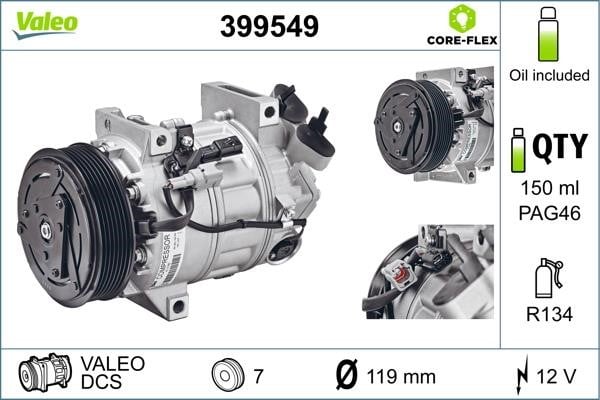 Valeo 399549 Compressor, air conditioning 399549: Buy near me in Poland at 2407.PL - Good price!