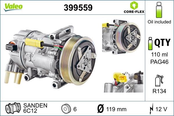 Valeo 399559 Compressor, air conditioning 399559: Buy near me in Poland at 2407.PL - Good price!
