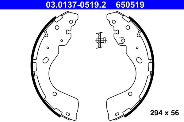 Ate 03.0137-0519.2 Brake shoe set 03013705192: Buy near me at 2407.PL in Poland at an Affordable price!