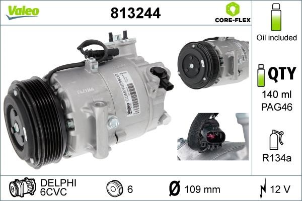 Valeo 813244 Compressor, air conditioning 813244: Buy near me in Poland at 2407.PL - Good price!