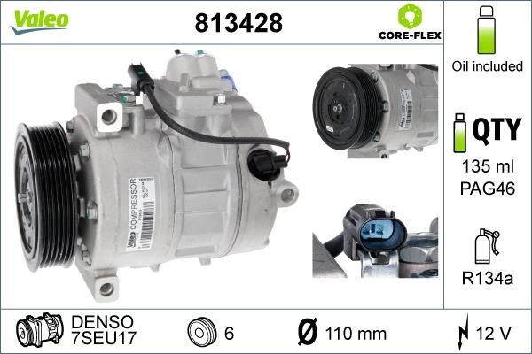 Valeo 813428 Compressor, air conditioning 813428: Buy near me in Poland at 2407.PL - Good price!