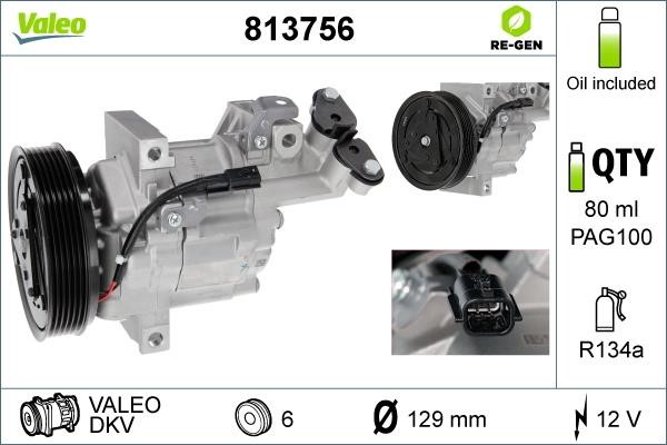 Valeo 813756 Compressor, air conditioning 813756: Buy near me at 2407.PL in Poland at an Affordable price!