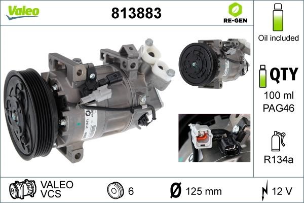 Valeo 813883 Compressor 813883: Buy near me in Poland at 2407.PL - Good price!