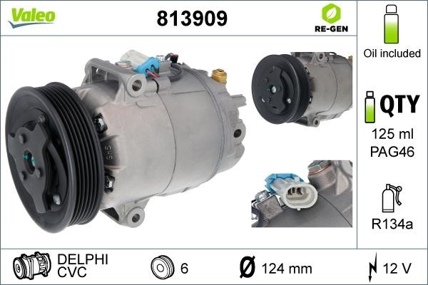 Valeo 813909 Compressor, air conditioning 813909: Buy near me in Poland at 2407.PL - Good price!
