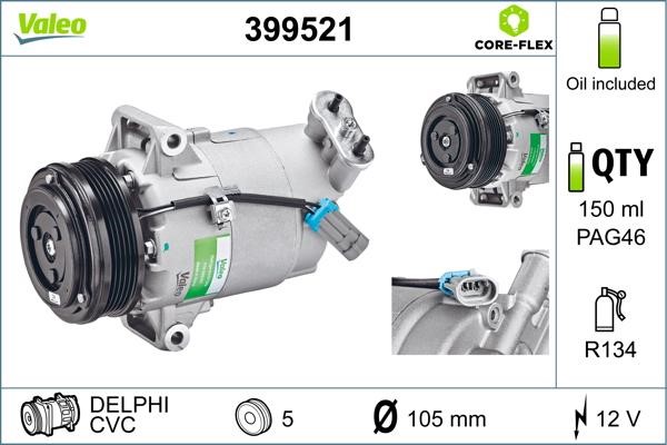 Valeo 399521 Compressor, air conditioning 399521: Buy near me at 2407.PL in Poland at an Affordable price!