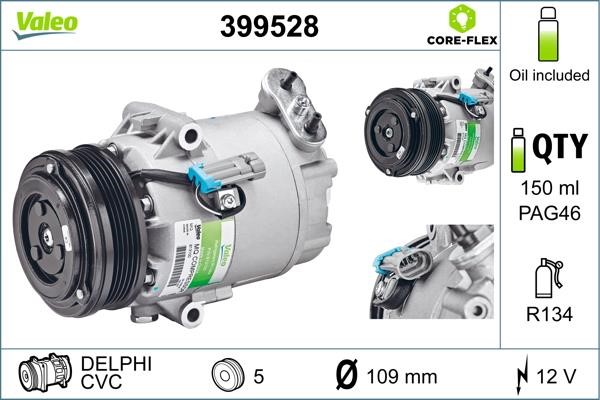 Valeo 399528 Compressor, air conditioning 399528: Buy near me in Poland at 2407.PL - Good price!