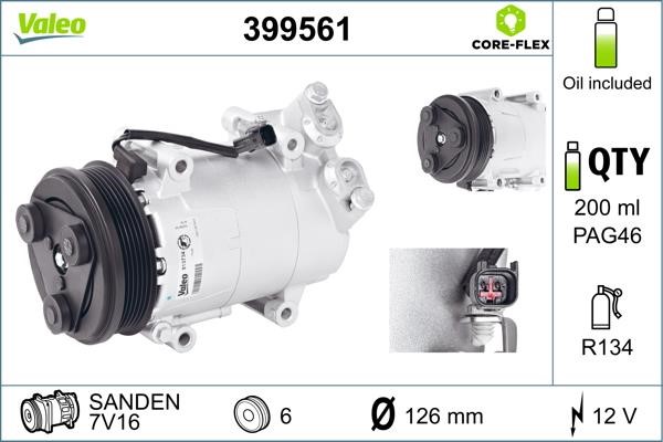 Valeo 399561 Compressor, air conditioning 399561: Buy near me in Poland at 2407.PL - Good price!