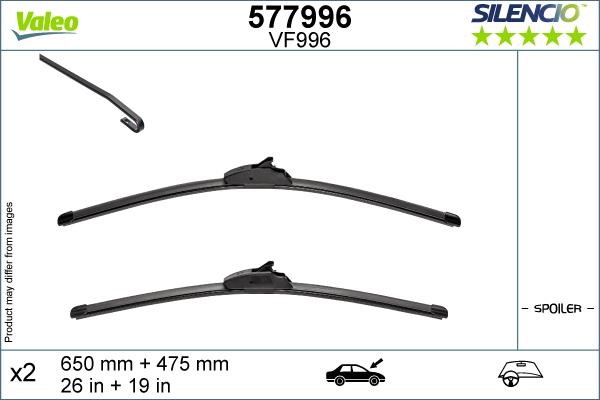 Valeo 577996 Frameless wiper set 650/475 577996: Buy near me in Poland at 2407.PL - Good price!