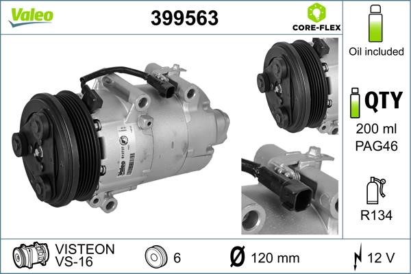 Valeo 399563 Compressor, air conditioning 399563: Buy near me in Poland at 2407.PL - Good price!