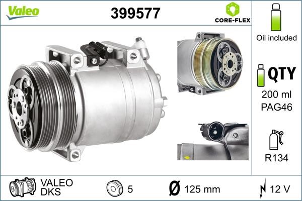 Valeo 399577 Compressor, air conditioning 399577: Buy near me in Poland at 2407.PL - Good price!
