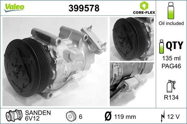 Valeo 399578 Compressor, air conditioning 399578: Buy near me in Poland at 2407.PL - Good price!