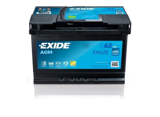 Exide EK620 Battery Exide AGM 12V 62Ah 680A(EN) R+ EK620: Buy near me in Poland at 2407.PL - Good price!