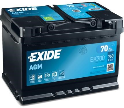 Akumulator Exide AGM 12V 72Ah 760A(EN) R+ Exide EK720