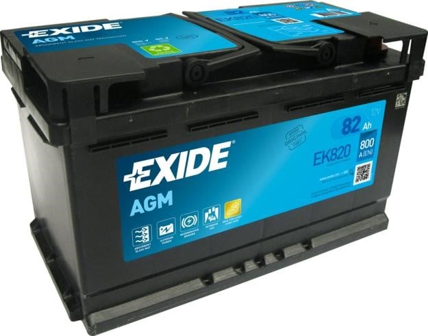 Exide EK820 Аккумулятор Exide AGM 12В 82Ач 800А(EN) R+ EK820: Отличная цена - Купить в Польше на 2407.PL!