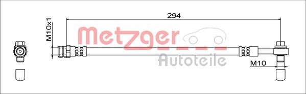 Metzger 4111538 Тормозной шланг 4111538: Отличная цена - Купить в Польше на 2407.PL!