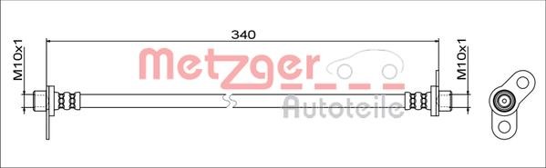 Metzger 4111744 Przewód hamulcowy elastyczny 4111744: Dobra cena w Polsce na 2407.PL - Kup Teraz!