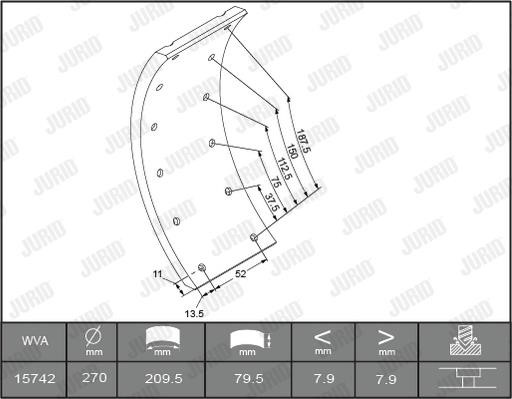 Jurid/Bendix 1503005460 Brake lining set 1503005460: Buy near me in Poland at 2407.PL - Good price!