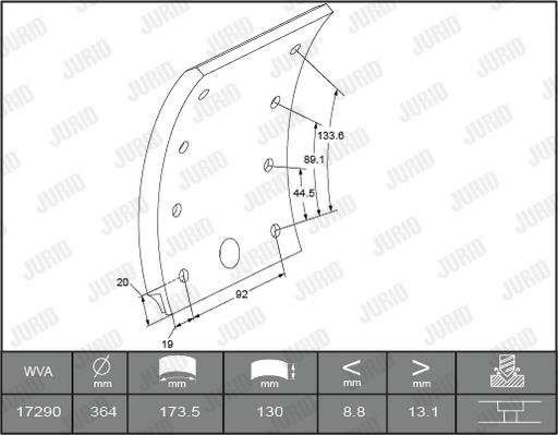 Jurid/Bendix 1729035380 Накладки тормозные, комплект 1729035380: Отличная цена - Купить в Польше на 2407.PL!