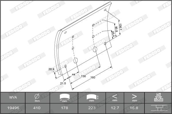 Ferodo K19488.1-F3672 Brake lining set K194881F3672: Buy near me in Poland at 2407.PL - Good price!