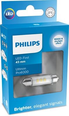 Philips 11866CU60X1 LED lamp Philips Ultinon Pro6000 LED Festoon (C5W) 12V 1W 11866CU60X1: Buy near me in Poland at 2407.PL - Good price!