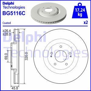 Delphi BG5116C Brake disc BG5116C: Buy near me in Poland at 2407.PL - Good price!