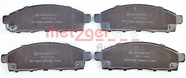 Metzger 1170820 Тормозные колодки дисковые, комплект 1170820: Отличная цена - Купить в Польше на 2407.PL!