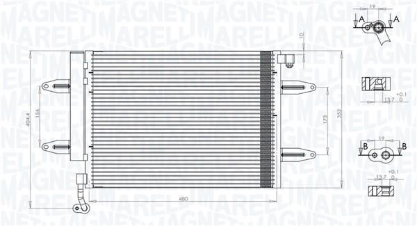 Magneti marelli 350203911000 Condenser, air conditioning 350203911000: Buy near me in Poland at 2407.PL - Good price!