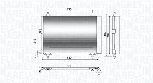 Magneti marelli 350203920000 Condenser, air conditioning 350203920000: Buy near me in Poland at 2407.PL - Good price!
