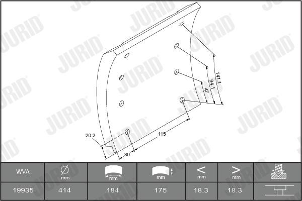 Jurid/Bendix 1993501070 Trommelbremsbelagsatz 1993501070: Kaufen Sie zu einem guten Preis in Polen bei 2407.PL!