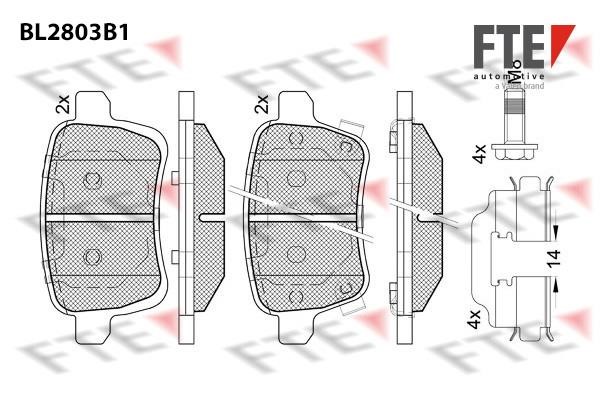 FTE BL2803B1 Гальмівні колодки, комплект BL2803B1: Приваблива ціна - Купити у Польщі на 2407.PL!