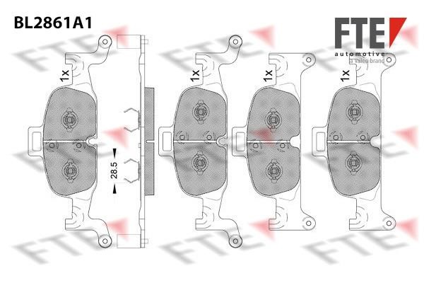 FTE BL2861A1 Klocki hamulcowe, zestaw BL2861A1: Dobra cena w Polsce na 2407.PL - Kup Teraz!