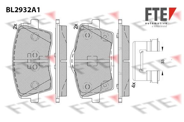 FTE BL2932A1 Brake Pad Set, disc brake BL2932A1: Buy near me in Poland at 2407.PL - Good price!