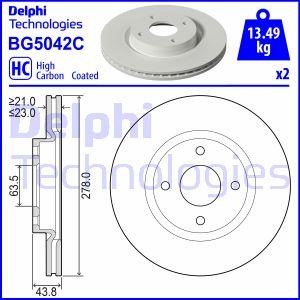 Delphi BG5042C Front brake disc ventilated BG5042C: Buy near me in Poland at 2407.PL - Good price!