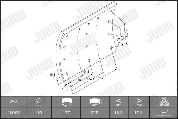 Jurid/Bendix 1906811230 Brake lining set 1906811230: Buy near me in Poland at 2407.PL - Good price!