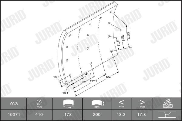 Jurid/Bendix 1907101070 Brake lining set 1907101070: Buy near me in Poland at 2407.PL - Good price!