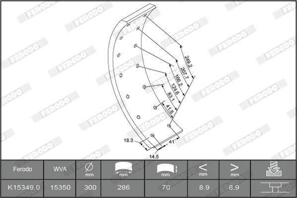 Ferodo K15349.1-F3658 Brake lining set K153491F3658: Buy near me in Poland at 2407.PL - Good price!