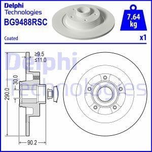 Delphi BG9488RSC Brake disc BG9488RSC: Buy near me in Poland at 2407.PL - Good price!