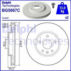 Delphi BG5067C Тормозной диск передний вентилируемый BG5067C: Отличная цена - Купить в Польше на 2407.PL!