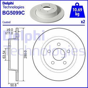 Delphi BG5099C Brake disk BG5099C: Buy near me at 2407.PL in Poland at an Affordable price!