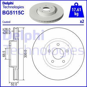 Delphi BG5115C Тормозной диск передний вентилируемый BG5115C: Отличная цена - Купить в Польше на 2407.PL!