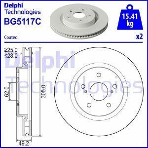 Delphi BG5117C Brake disc BG5117C: Buy near me at 2407.PL in Poland at an Affordable price!