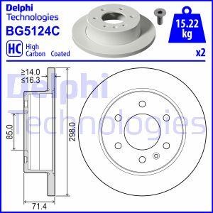 Delphi BG5124C Brake disc BG5124C: Buy near me in Poland at 2407.PL - Good price!