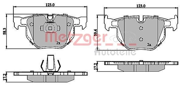 Metzger 1170843 Тормозные колодки дисковые задние, комплект 1170843: Отличная цена - Купить в Польше на 2407.PL!