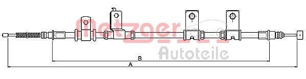 Metzger 173504A Cable Pull, parking brake 173504A: Buy near me in Poland at 2407.PL - Good price!
