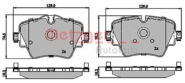 Metzger 1170845 Brake Pad Set, disc brake 1170845: Buy near me in Poland at 2407.PL - Good price!